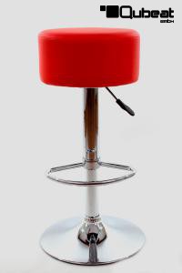 Barstool red height adjustable round seat classical comfortably padded - "Tan"