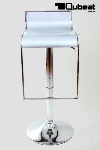 Barstool silver height adjustable by gas lift action &#8211; "Vanessa"