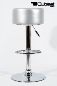 Barstool silver height adjustable round seat classical comfortably padded - "Tan"