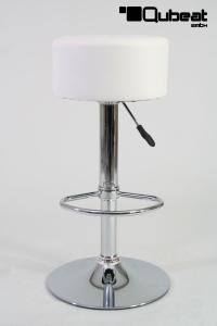 Barstool white height adjustable round seat classical comfortably padded - "Tan"
