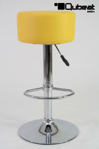 Barstool yellow height adjustable round seat classical comfortably padded - "Tan"
