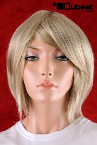 Beautiful, blonde wig with fashionable section