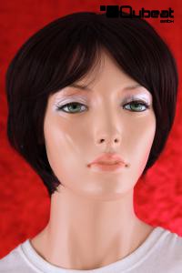 Beautiful, red-brown wig with center parting cut