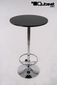 Bistro Table Black Round Wooden Board Footrest- "Konstanz"