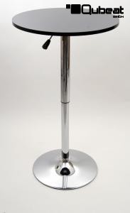 Bistro Table Black, Round Wooden Board, Height-Adjustable- "Stuttgart"