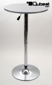 Bistro Table Silver, Round Wooden Board, Height-Adjustable- "Stuttgart"