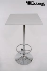 Bistro Table Silver Square Wooden Board Footrest