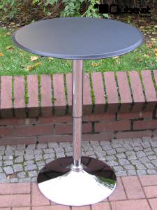 Bistro-Tisch schwarz, höhenverstellbar, Kunstleder