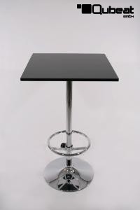 Bistro-Tisch schwarz, Holzplatte quadratisch, Fusttze 102 cm - "Mnchen"