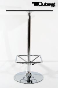 Bistro-Tisch schwarz, Holzplatte quadratisch, Fusttze quadratisch 102 cm - "Mnchen"
