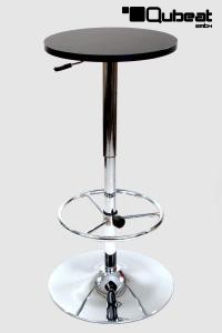 Bistro-Tisch schwarz/grau, Holzplatte rund, h�henverstellbar, 20kg- "Leipzig" B-WARE