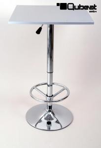 Bistro-Tisch, silber, Fusttze, quadratische Holzplatte, hhenverstellbar 84 - 104 cm - "Stuttgart"