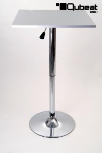 Bistro-Tisch, silber, quadratische Holzplatte, hhenverstellbar 84 - 104 cm - "Stuttgart"