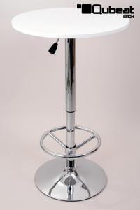 Bistro-Tisch wei, Holzplatte rund, hhenverstellbar, 20kg- "Leipzig" B-WARE
