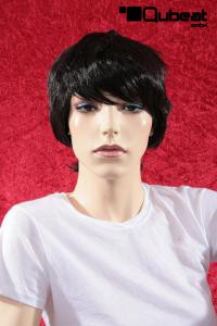 Black artificial hair wig