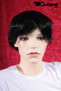 Black artificial short hair wig