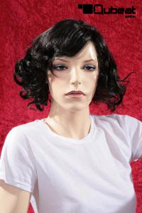 Black curly short hair wig