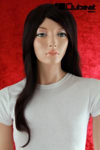 Black long wig with fashionable cut bangs