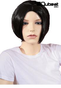 Black short artificial hair wig