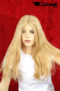 Blonde Percke Echthaar lang Frauenpercke echtes Haar 46 cm mongolisches Haar