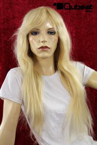 Blonde Percke Echthaar lang Frauenpercke echtes Haar 56 cm indisches Echthaar
