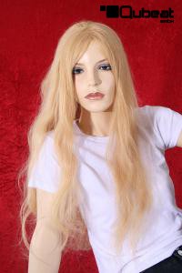Blonde Percke Echthaar lang Frauenpercke echtes Haar 61 cm indisches Echthaar