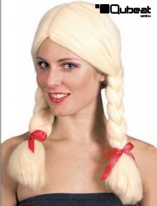 Blonde percke mit geflochtenen Zpfen