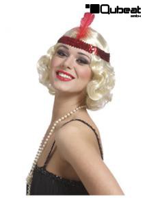 Blonde Percke mit Kopfschmuck