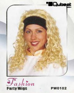 Blonde Percke mit Locken und Stirnband
