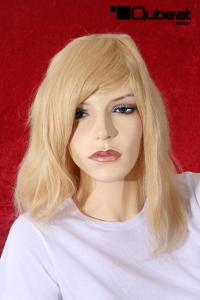Blonde schulterlange Echthaarpercke 20 cm