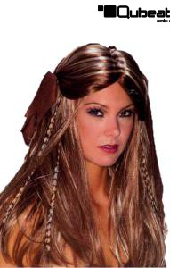 Braun / Blonde Percke mit Haarschmuck
