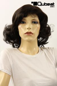Braune, mittellange Frauenpercke mit Locken