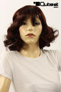 Braune, mittellange Frauenpercke mit Locken