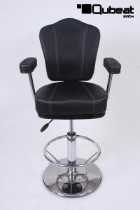 Casino Barstool, black, height adjustable auto-return gas spring &#8222;Las Vegas&#8220;