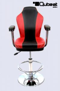 Casino Hocker, schwarz rot, Auto-Return Gaslift "Atlantic City"