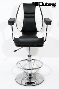 Casino Hocker, schwarz/creme, hhenverstellbar "Macao"