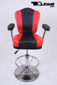 Casino stool, gambling machine stool, black red, height adjustable, auto-return gaslift &#8222;Las Vegas&#8220;