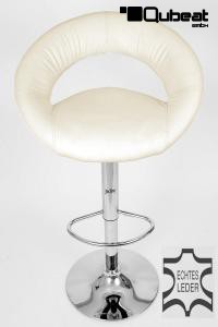 Design Barhocker beige ECHT LEDER gepolstert hhenverstellbar - "Clemens"