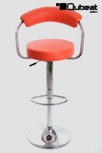 Design Barhocker orange in der Hhe verstellbar mit Lehne -