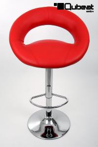 Design Barhocker rot gepolstert hhenverstellbar mittels TV-zertifizierter Gasdruckfeder - "Clemens"