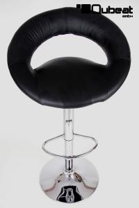 Design Barhocker schwarz ECHT LEDER gepolstert hhenverstellbar - "Clemens"