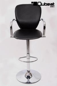Design Barhocker schwarz mit Armlehne, hhenverstellbar "Julian"