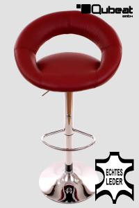 Design Barhocker weinrot ECHT LEDER gepolstert hhenverstellbar -