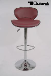 Design Barhocker weinrot gepolstert hhenverstellbar TV-zertifizierte Gasdruckfeder - "Tom"