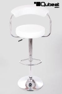 Design Barhocker wei in der Hhe verstellbar mit Lehne - "Sven"