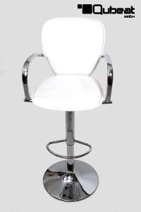 Design Barhocker wei mit Armlehne, hhenverstellbar "Julian"