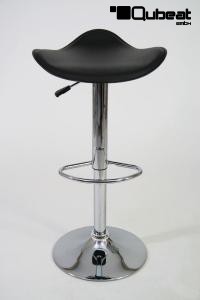 Designer Barstool black height adjustable, ergonomically shaped seat - "Simon"