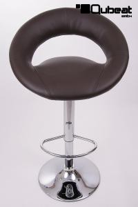 Designer Barstool  brown padded height adjustable by gas lift action - "Clemens"
