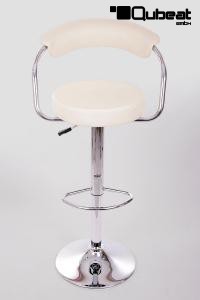 Designer Barstool  creme-coloured height adjustable by gas lift action &#8211;