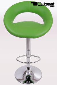 Designer Barstool green padded height adjustable by gas lift action - "Clemens"